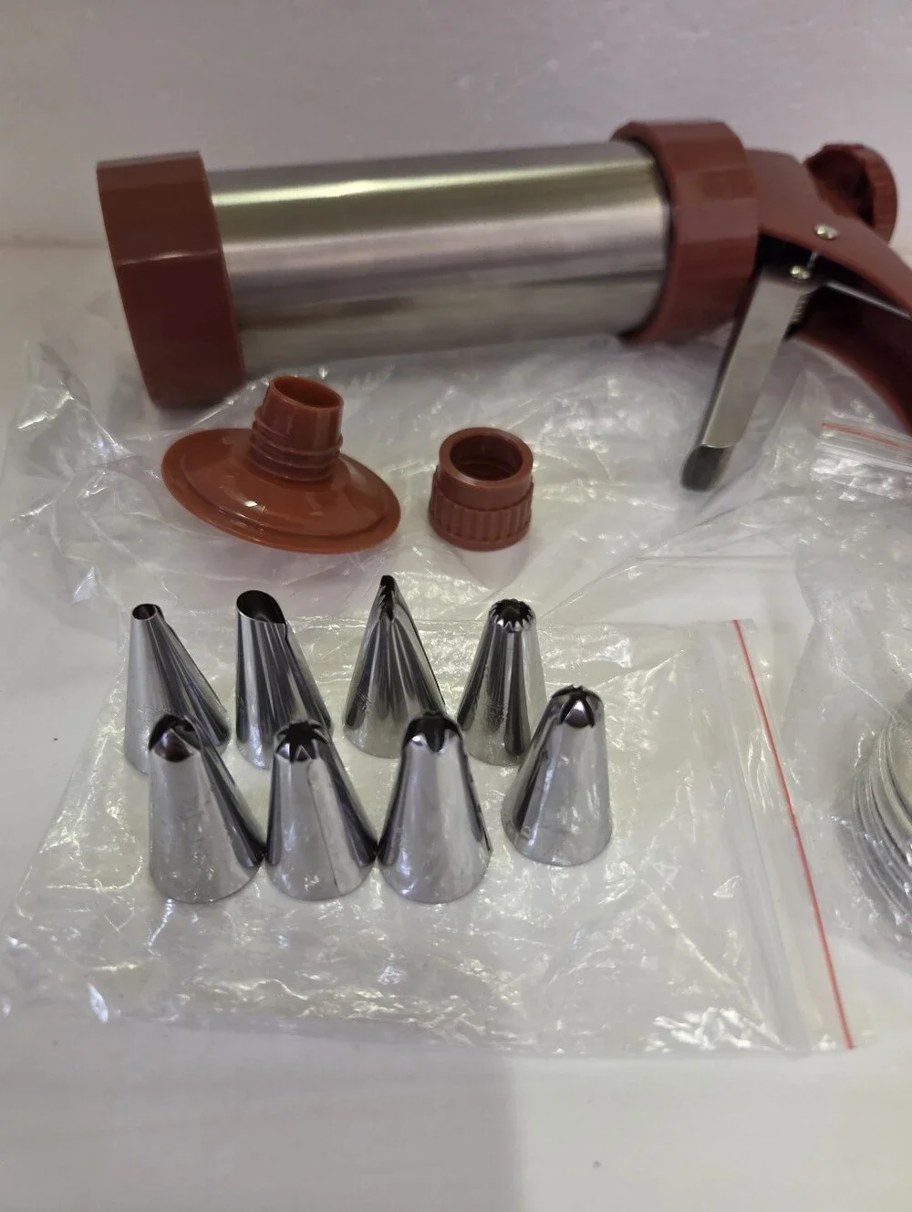 Red Cookie Press Set - Durable Home Kitchen Cookie Gun